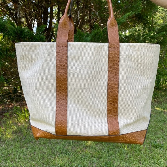 Michael Kors Cream and Brown Tote - Picture 3 of 6